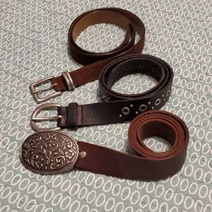 3 Genuine Leather Belts